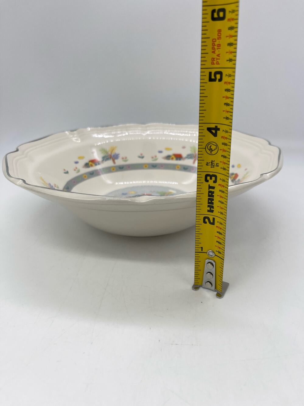 Vintage Hankook Pig Farm Design Serving Bowl 9" Korea
